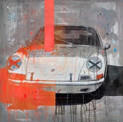 Porsche 911 by Markus Haub - Original Painting on Box Canvas sized 32x32 inches. Available from Whitewall Galleries