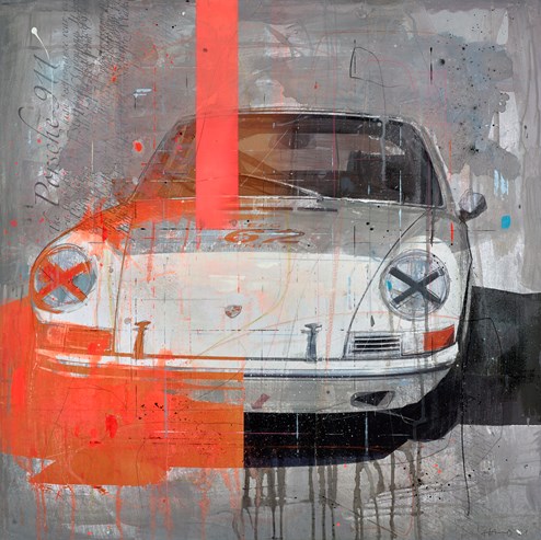 Porsche 911 by Markus Haub - Original Painting on Box Canvas